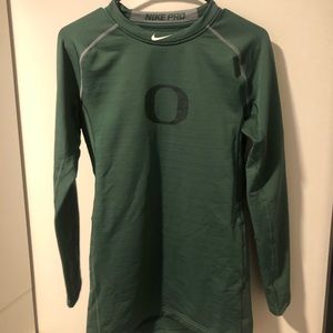 U of Oregon Mens Nike Pro Fitted Warm Long Sleeve